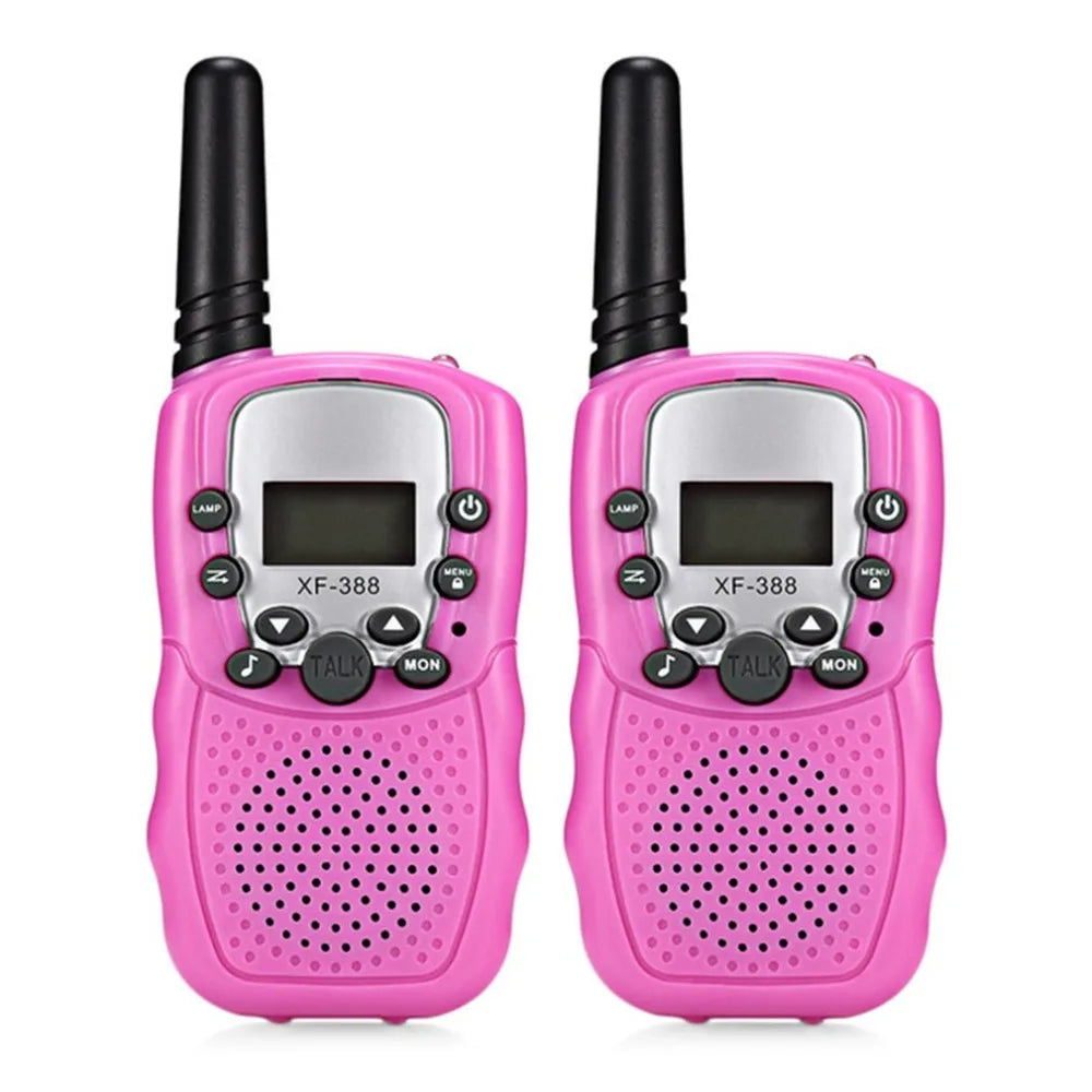 2Pcs Rt-388 Kids Walkie Talkies 0.5W LCD Display Portable Child Electronic Radio Voice Interphone Outdoor Toy Christmas Gift