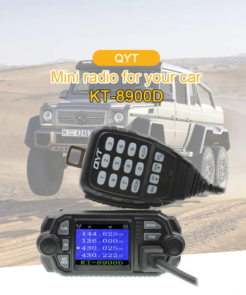 QYT KT-8900D 25W Dual band Quad Display 136-174&400-480MHz Large LCD Display Mobile Radio KT8900D