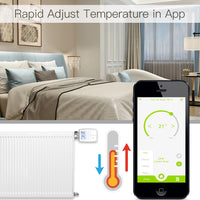 MOES Tuya ZigBee3.0 Radiator Actuator Valve Smart Thermostat Temperature Controller Internal Sensor TRV Voice Control with Alexa