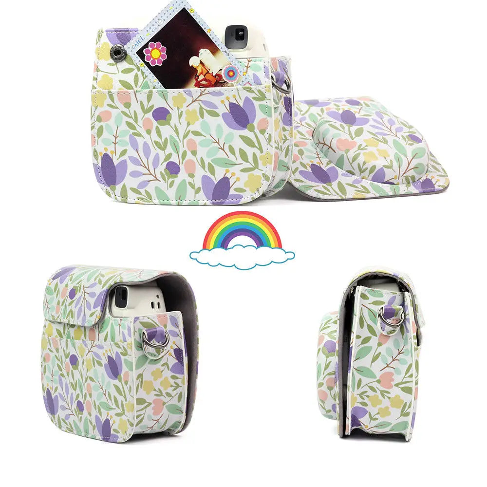 Fujifilm Instax Mini Camera Case Bag PU Leather Cover with Shoulder Strap For Instax Mini 9 Mini 8 Mini 11 Instant Film Cameras