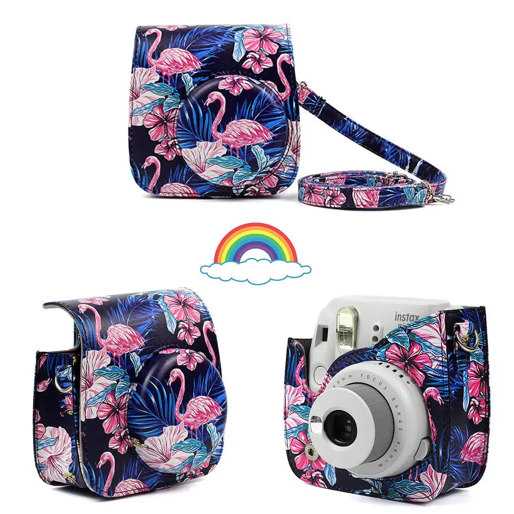 Fujifilm Instax Mini Camera Case Bag PU Leather Cover with Shoulder Strap For Instax Mini 9 Mini 8 Mini 11 Instant Film Cameras