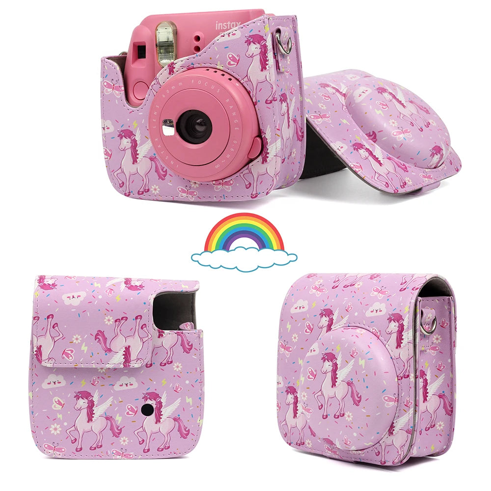 Fujifilm Instax Mini Camera Case Bag PU Leather Cover with Shoulder Strap For Instax Mini 9 Mini 8 Mini 11 Instant Film Cameras