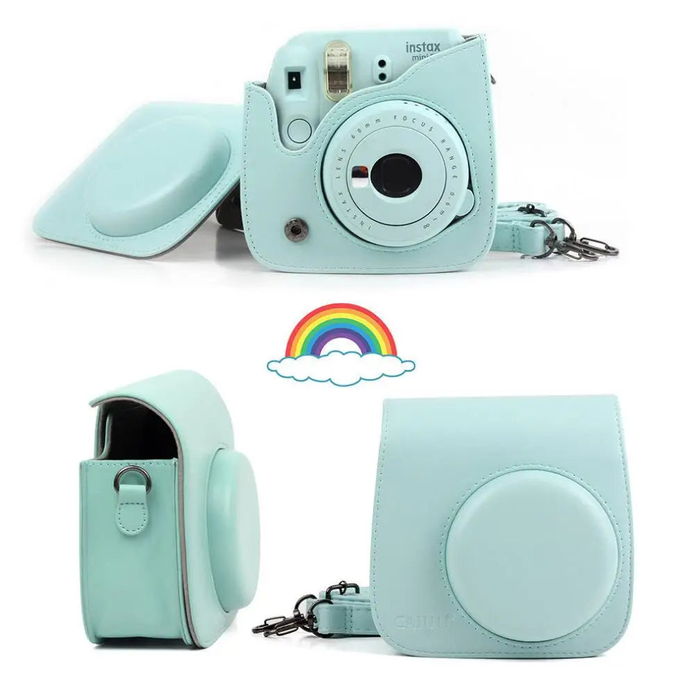 Fujifilm Instax Mini Camera Case Bag PU Leather Cover with Shoulder Strap For Instax Mini 9 Mini 8 Mini 11 Instant Film Cameras