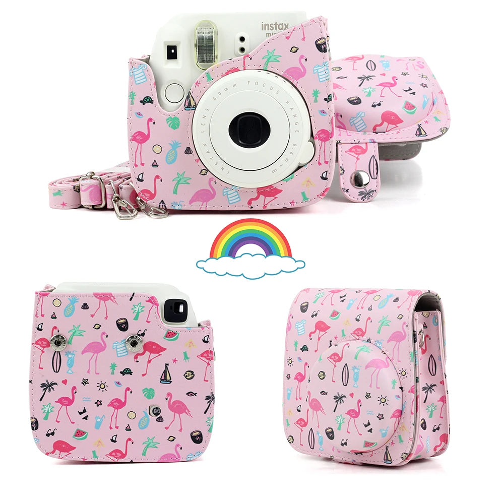Fujifilm Instax Mini Camera Case Bag PU Leather Cover with Shoulder Strap For Instax Mini 9 Mini 8 Mini 11 Instant Film Cameras