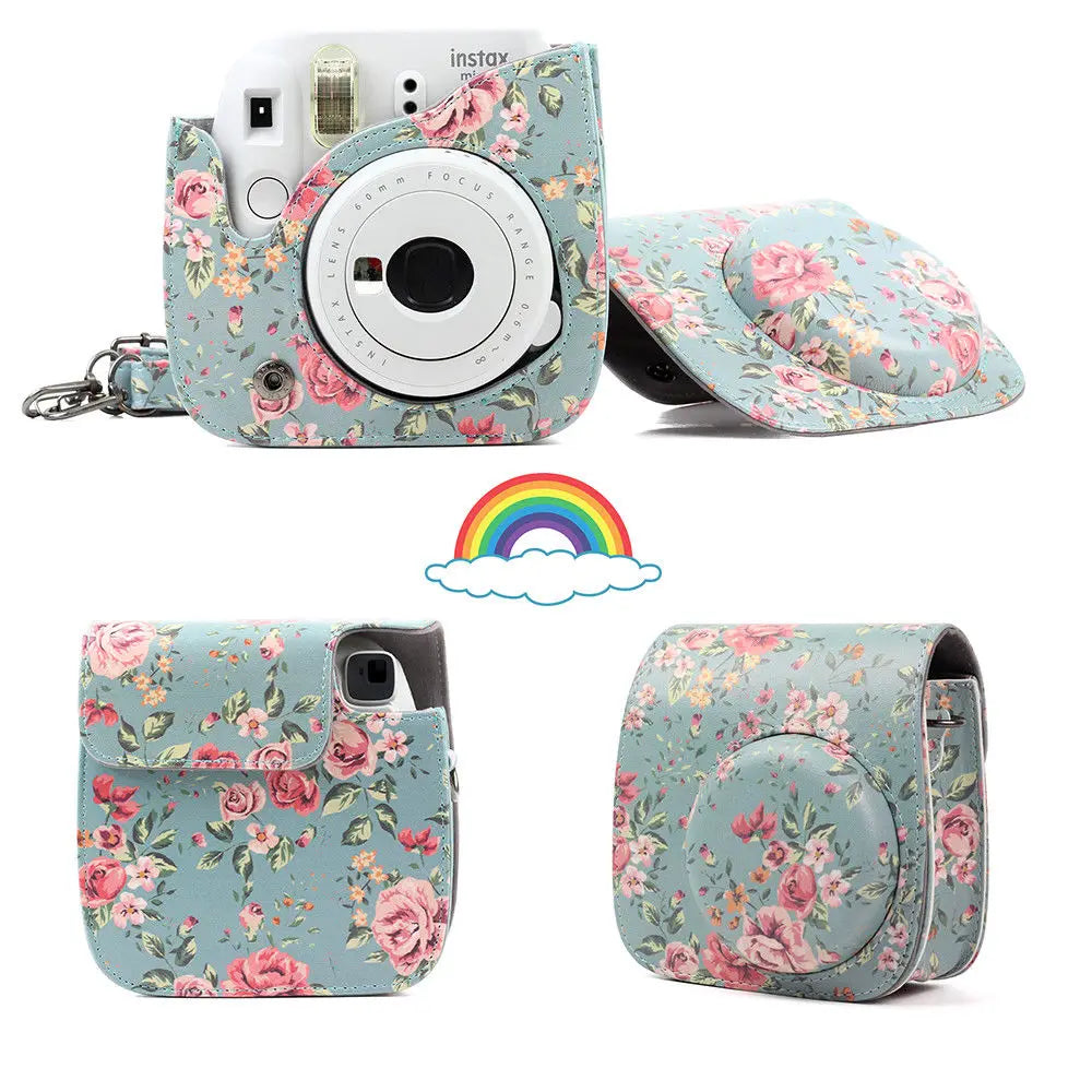 Fujifilm Instax Mini Camera Case Bag PU Leather Cover with Shoulder Strap For Instax Mini 9 Mini 8 Mini 11 Instant Film Cameras