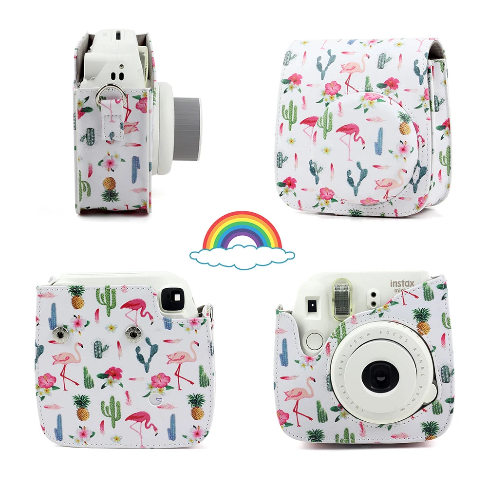 Fujifilm Instax Mini Camera Case Bag PU Leather Cover with Shoulder Strap For Instax Mini 9 Mini 8 Mini 11 Instant Film Cameras