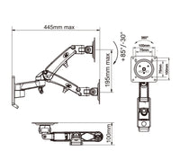 New NB F150 Gas Spring 24-35 inch LED TV Wall Mount Monitor Holder Ergonomic Mount Arm Max. VESA 100*100mm Loading 3-12kgs
