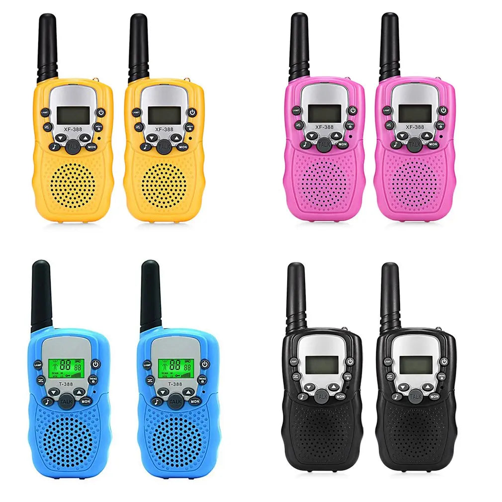 2Pcs Rt-388 Kids Walkie Talkies 0.5W LCD Display Portable Child Electronic Radio Voice Interphone Outdoor Toy Christmas Gift