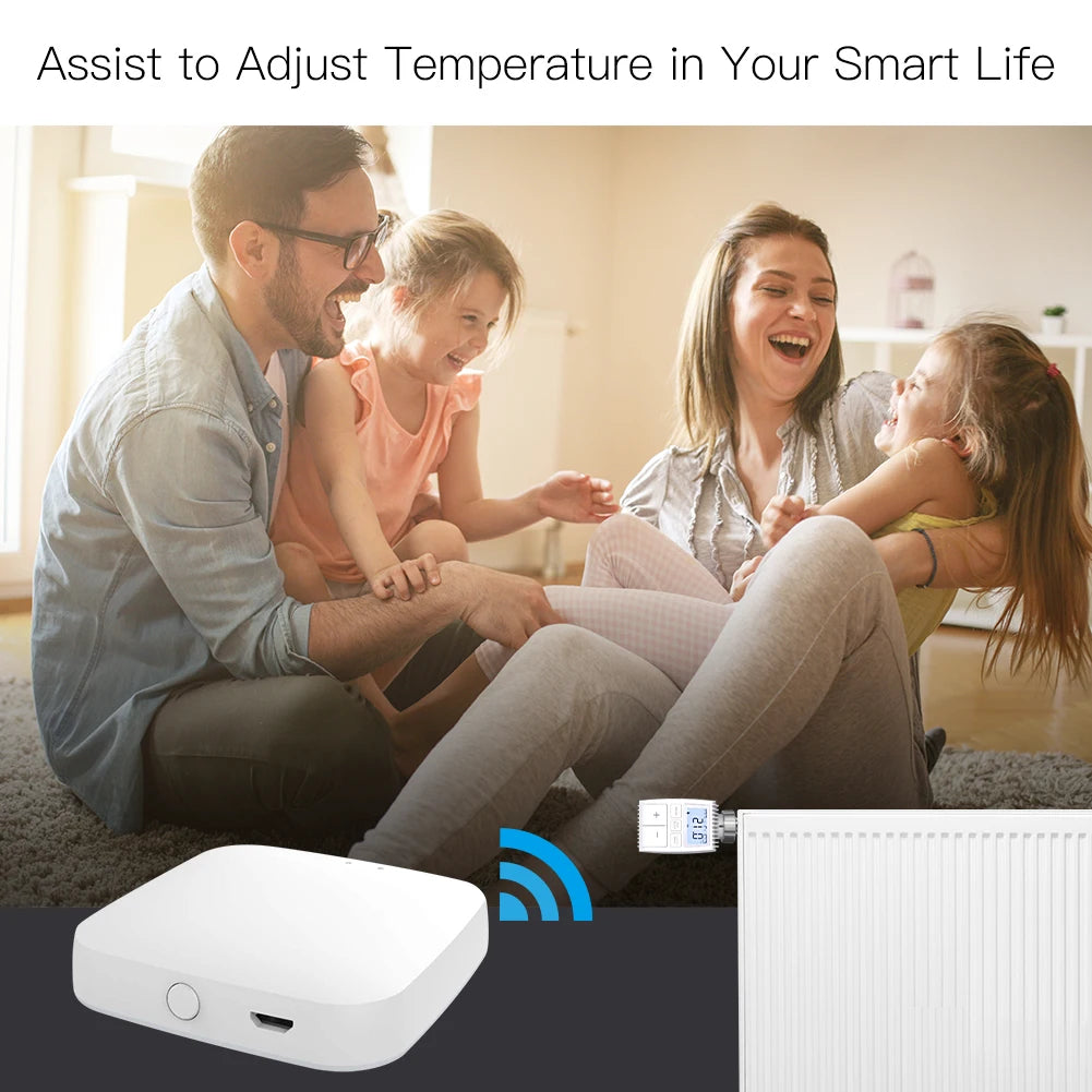 MOES Tuya ZigBee3.0 Radiator Actuator Valve Smart Thermostat Temperature Controller Internal Sensor TRV Voice Control with Alexa