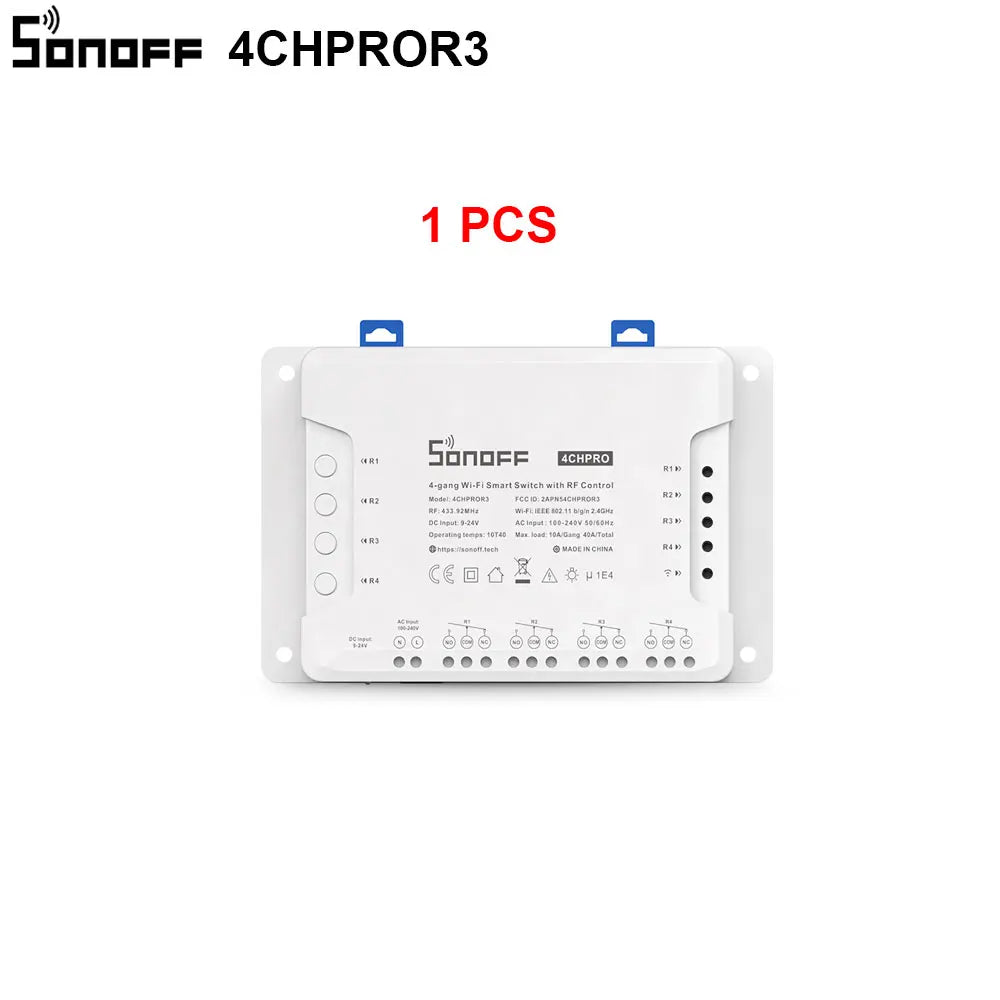 1/5 PCS Itead SONOFF 4CHR3/ PROR3 Wifi Smart Switch Module Wifi Smart Switch 433 Mhz RF Remote Control Switch Wifi 4 Gang Switch