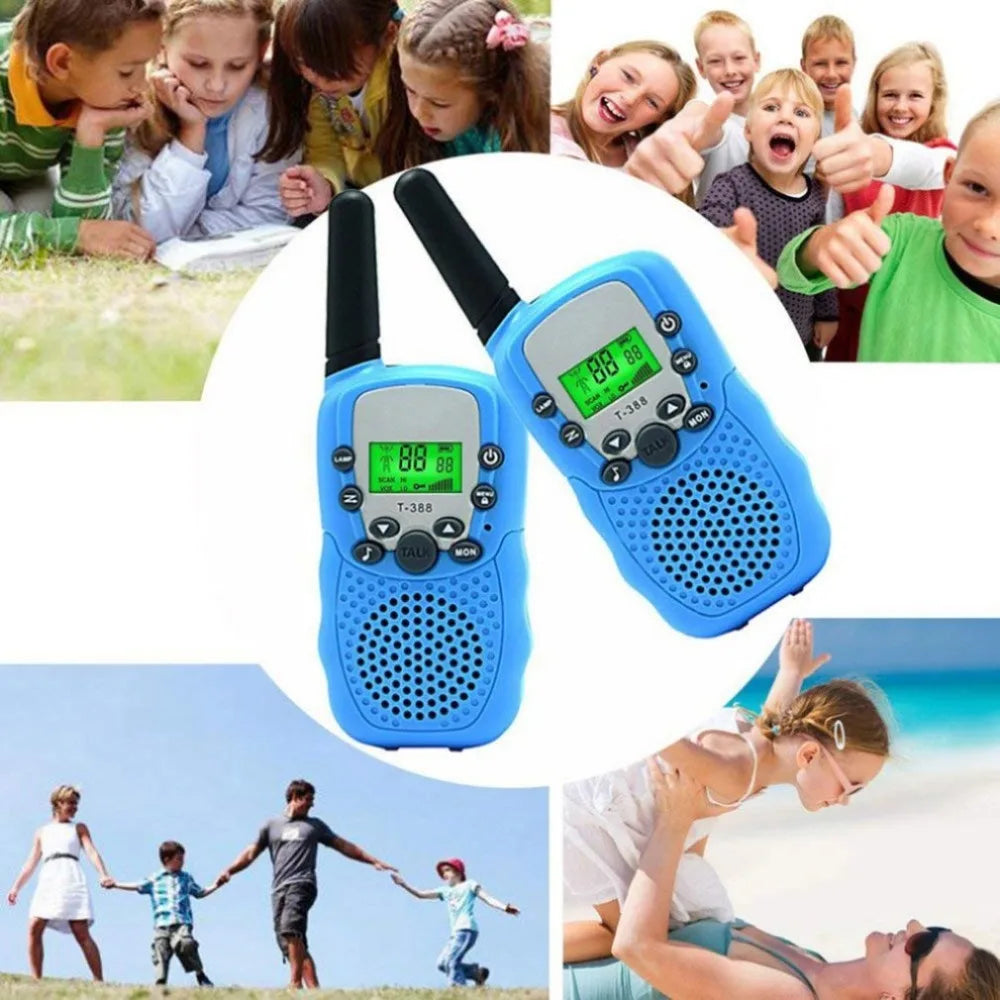 2Pcs Rt-388 Kids Walkie Talkies 0.5W LCD Display Portable Child Electronic Radio Voice Interphone Outdoor Toy Christmas Gift