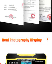 12V-24V 7-stage smart Car Battery-Charger Full Automatic 10A Digital Car Battery Charger  Pulse Repair for AGM GEL WET Lead Acid