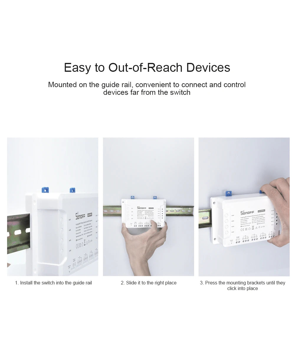 1/5 PCS Itead SONOFF 4CHR3/ PROR3 Wifi Smart Switch Module Wifi Smart Switch 433 Mhz RF Remote Control Switch Wifi 4 Gang Switch