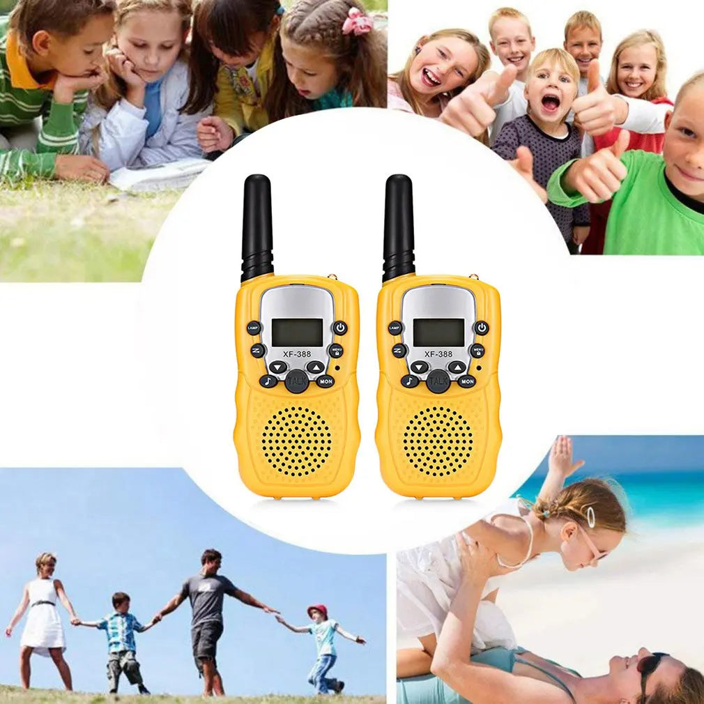 2Pcs Rt-388 Kids Walkie Talkies 0.5W LCD Display Portable Child Electronic Radio Voice Interphone Outdoor Toy Christmas Gift