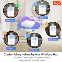 MOES Tuya ZigBee3.0 Radiator Actuator Valve Smart Thermostat Temperature Controller Internal Sensor TRV Voice Control with Alexa