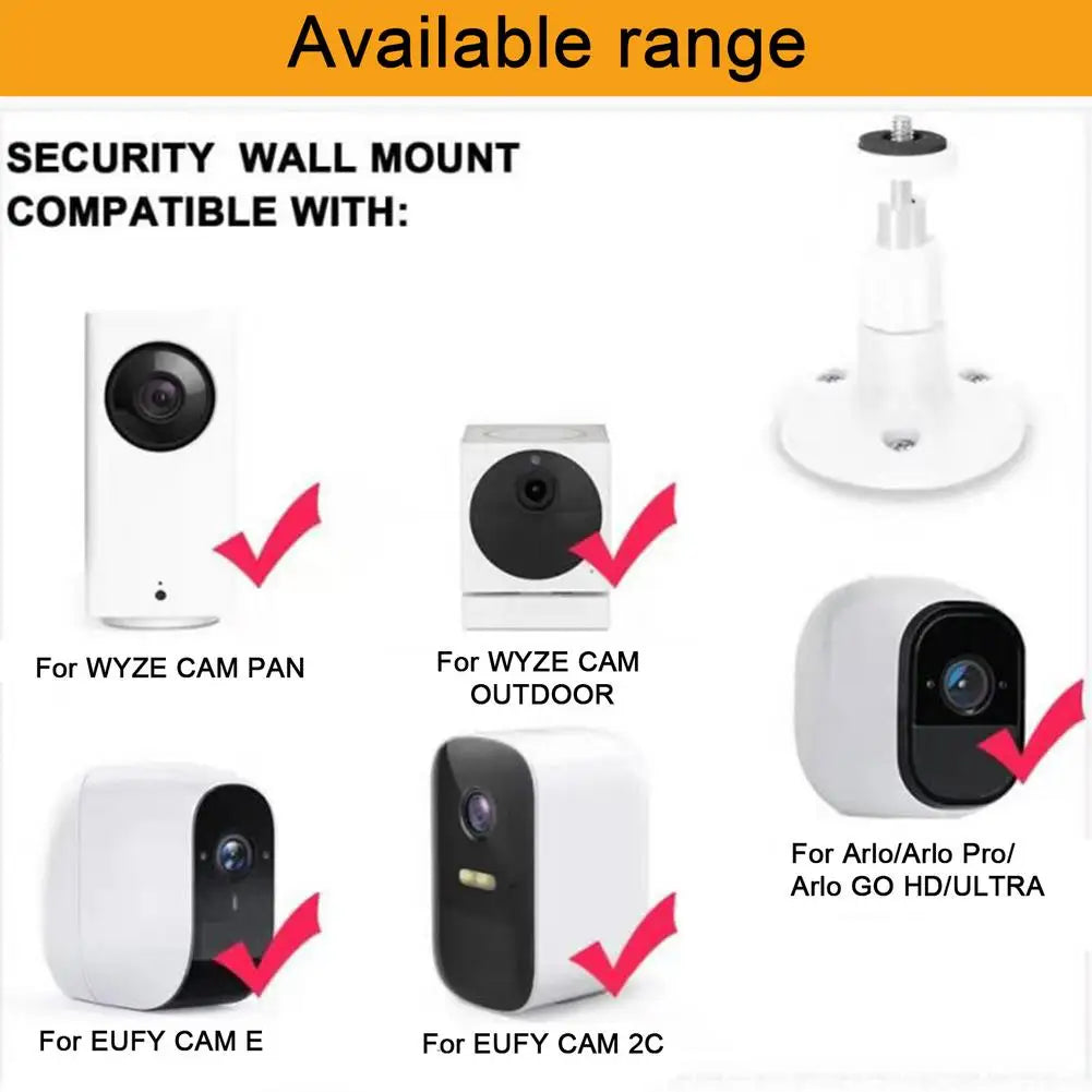 Adjustable Wall Mount For ARLO GO HD/ARLO PRO/ARLO ULTRA/WYZE CAM PAN/EUFY CAM E/2 Home Camera Mounting Bracket Outdoor Indoor