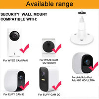 Adjustable Wall Mount For ARLO GO HD/ARLO PRO/ARLO ULTRA/WYZE CAM PAN/EUFY CAM E/2 Home Camera Mounting Bracket Outdoor Indoor