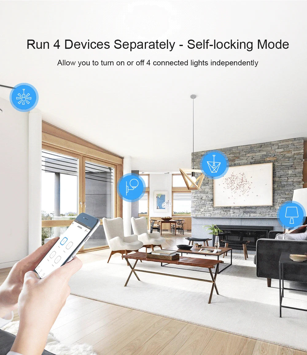 1/5 PCS Itead SONOFF 4CHR3/ PROR3 Wifi Smart Switch Module Wifi Smart Switch 433 Mhz RF Remote Control Switch Wifi 4 Gang Switch