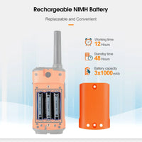 Retevis RT45P IP67 Waterproof Walkie Talkie 2pcs Rechargeable 2-way Radio Receiver PMR446 License Free Type-C for Camping hiking