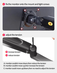 NEW NB H100 Gas Spring 22-35" LCD LED Monitor Holder Arm Full Motion Desktop Monitor TV Mount Bracket Load 2-12 kgs