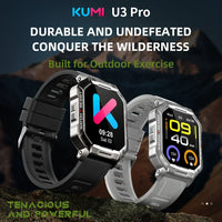 New KUMI U3 Pro Smart Watch 1.83'' Smartwatch Bluetooth Call 100+ Sport Heart Rate for Men Women Support IP68 Waterproof