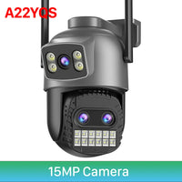 6K 15MP HD IP Camera Outdoor Three-Lens External WiFi Camera 4K 8MP Dual Screen Security PTZ Cam Auto Tracking Surveillance