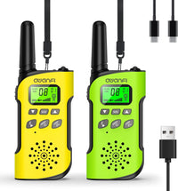 AWANFI Walkie Talkie Children, 3-12 Years, Walkie Talkie Rechargeable with Li-ion Battery, Radio Set, for Gift/Camping/Adventure