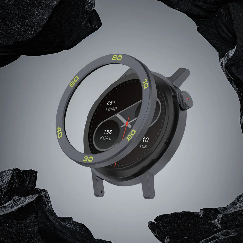 Stylish Metal Bezel Ring Replacement Case Cover for CMF by Nothing Watch Pro 2 with Tempered Glass Protector