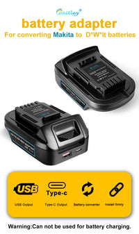 Waitley Battery Adapter for Makita 18V conversion to DEWALT 18V / 20V Batteries Power Tool Accessories Replaces DCB200