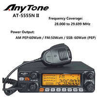 New ANYTONE AT-5555N II 28.000-29.700MHz Radio Receiver 40 Channel Mobile AM/FM/SSB Mobile Receiver 11m Radio station