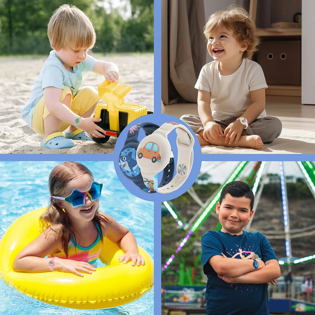 AirTag Bracelet Kid Children Anti-lost Bracelet Waterproof Silicone GPS Tracker Wristband for AirTag Kids Necklace Watch Band