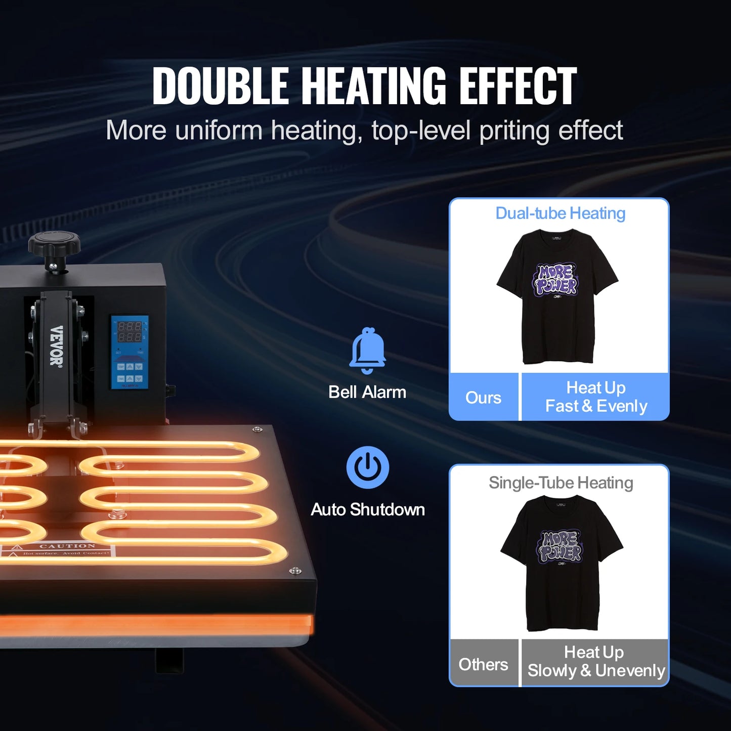 VEVOR Heat Press Machine 15" x 15"  / 16" x 20" / 16" x 24" Sublimation Printer Manual Clamshell Transfer on DIY T-shirt Pillow