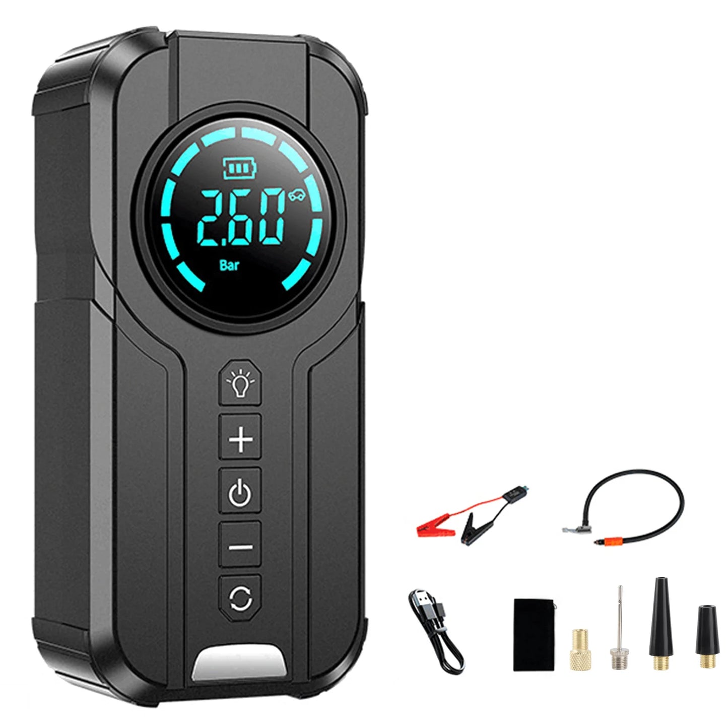 Jump Starter with Air Compressor, 1000A Portable Battery Booster with 150 PSI Tire Inflation 6000mAh Jump Starter for Car