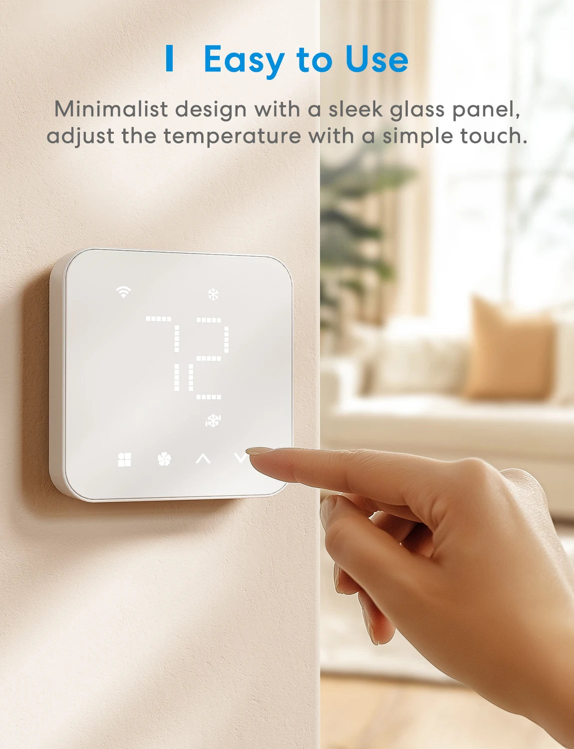 Meross 2025 NEW Matter Smart US 24V Wi-Fi Thermostat Compatible Heating and Cooling Systems Shipping from US
