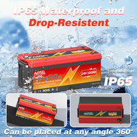 MOSEWORTH 24V 100Ah LiFePO4 Lithium Battery with 100A BMS 8000+ Deep Cycles Rechargeable Batteries for  Campers Trolling Motor