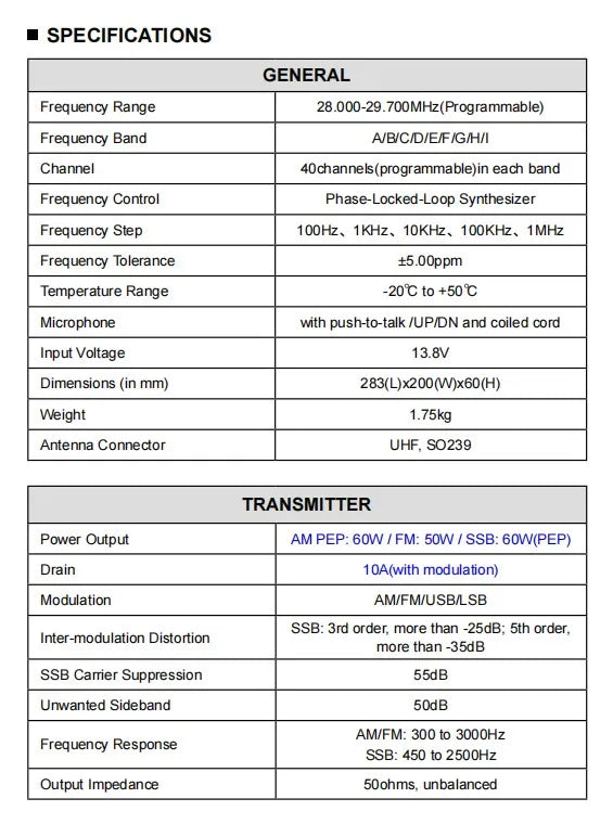 New ANYTONE AT-5555N II 28.000-29.700MHz Radio Receiver 40 Channel Mobile AM/FM/SSB Mobile Receiver 11m Radio station
