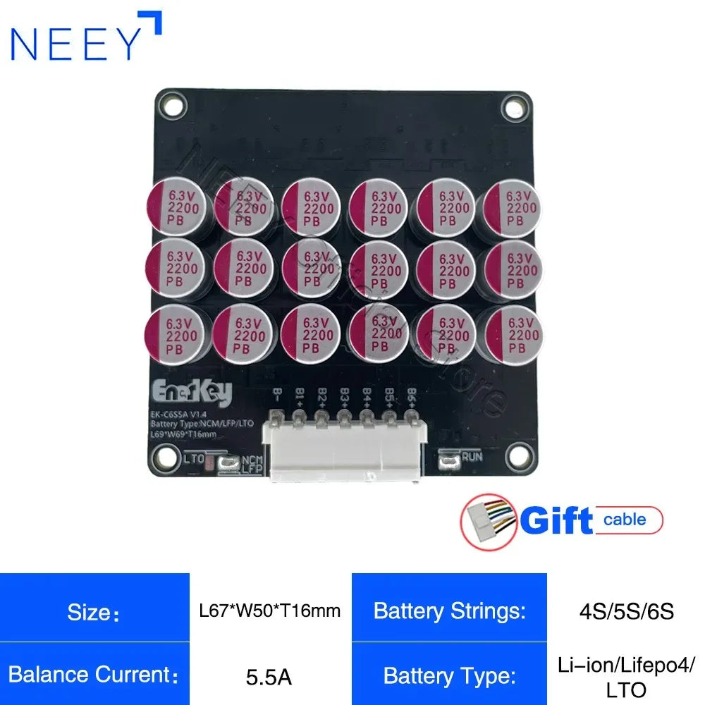 NEEY 5A Active Equalizer Balancer 3S 4S 5S 6S 7S 8S 9S 10S 11S 12S 13S 14S 15S 16S 17S Lifepo4/lipo/lto Battery Energy Capacitor