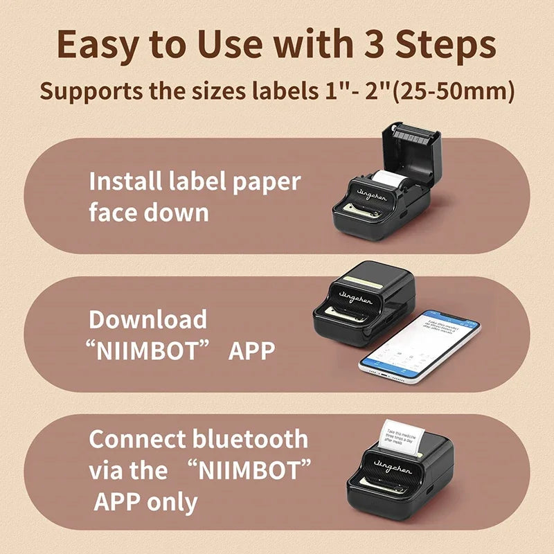Niimbot B21 Mini Portable Printer Adhesive Label Thermal Printer Wireless Bluetooth For Sticker Labeling Machine Printer