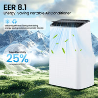 Movyxor 15000 BTU Portable Air Conditioner,Portable AC with Dehumidifier & Fan, 2 Fan Speeds, 24H Timer, Remote Control