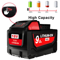 For Milwaukee 18V  M18 lithium 6.0Ah/9.0Ah XC Lithium Battery 48-11-1860 48-11-1850 48-11-1840 48-11-1820 Charger rechargeable P