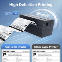 Thermal Label Printer Portable No Ink Required 300DPI 4x6 for Small Business WiFi Bluetooth USB High Speed Express Airway Bill