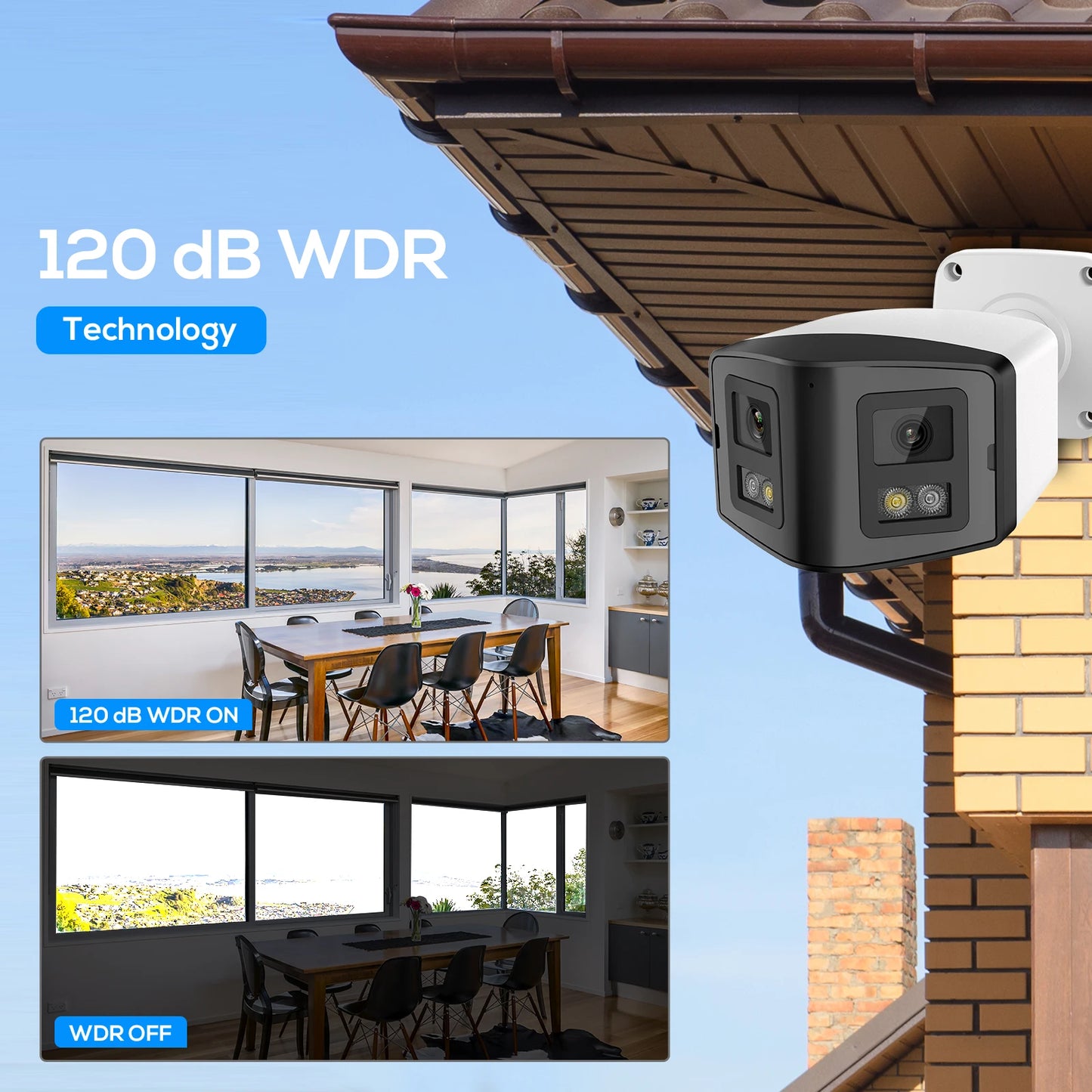 VIKYLIN 180° Panoramic View 4MP Dual-Lens PoE Security IP Camera CCTV Home Outdoor Video Surveillance POE Security camera Onvif