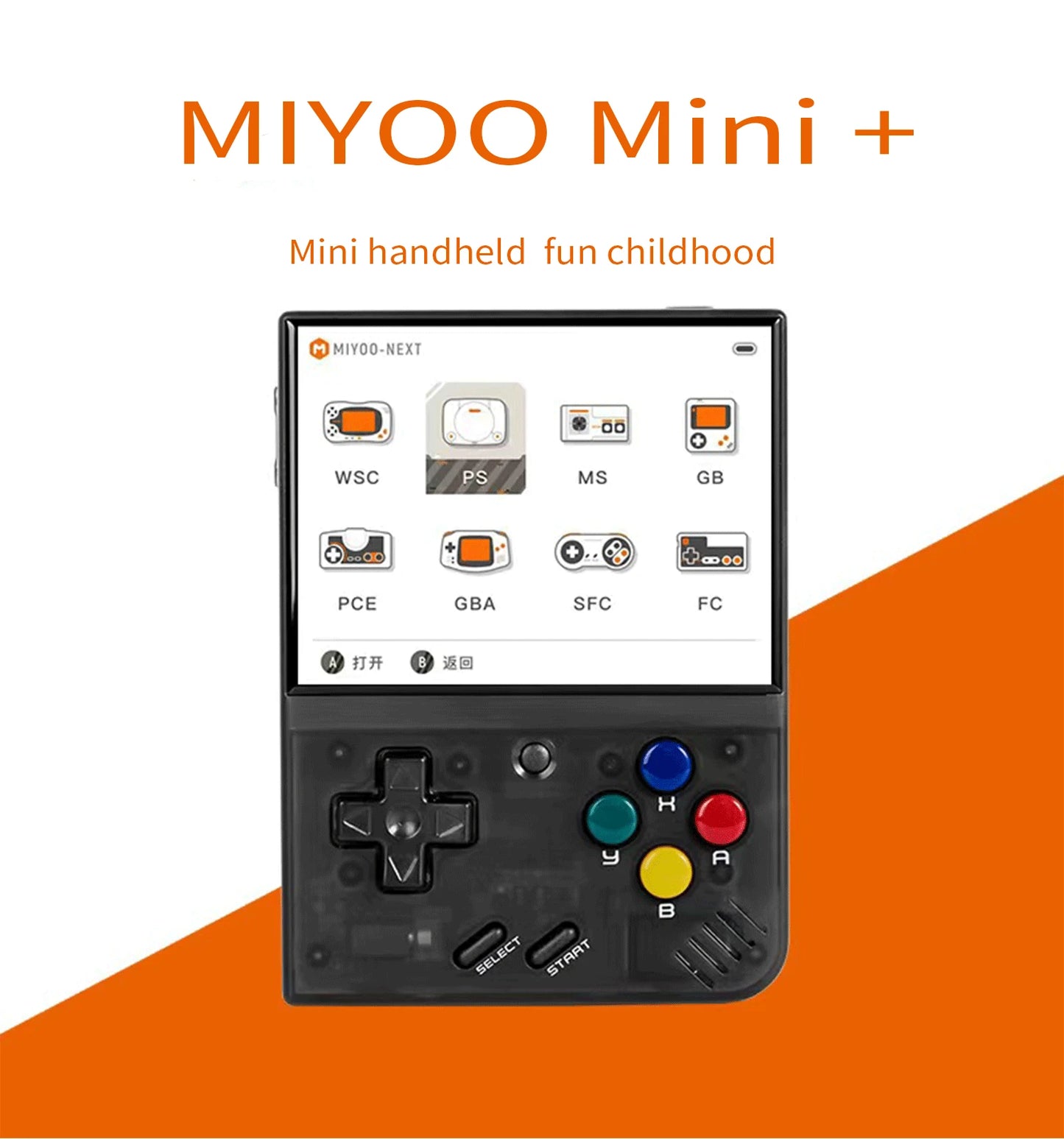 MIYOO Mini Plus Portable Retro Handheld Game Console 3.5''IPS HD Screen Linux System Mini + Classic Gaming Emulator Players Gift