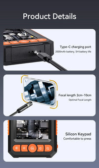 4.3 "Single&Dual Lens Industrial Endoscope Camera HD1080P Car Inspection Borescope IP67 Waterproof Sewer Camera With 8LEDs Hard
