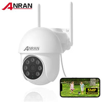 ANRAN 5MP Wired Security Camera 2.4G&5G Wifi Camera 24/7 Record Home Security Protection IP66,Compatible Alexa,Auto Tracking