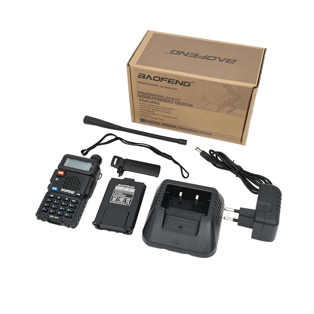 UV-5R Walkie Talkie 5W Dual Band Two Way Radio Commutator VHF/UHF 136-174MHz &400-520MHz Handheld Station Receiver Ham Radio Set