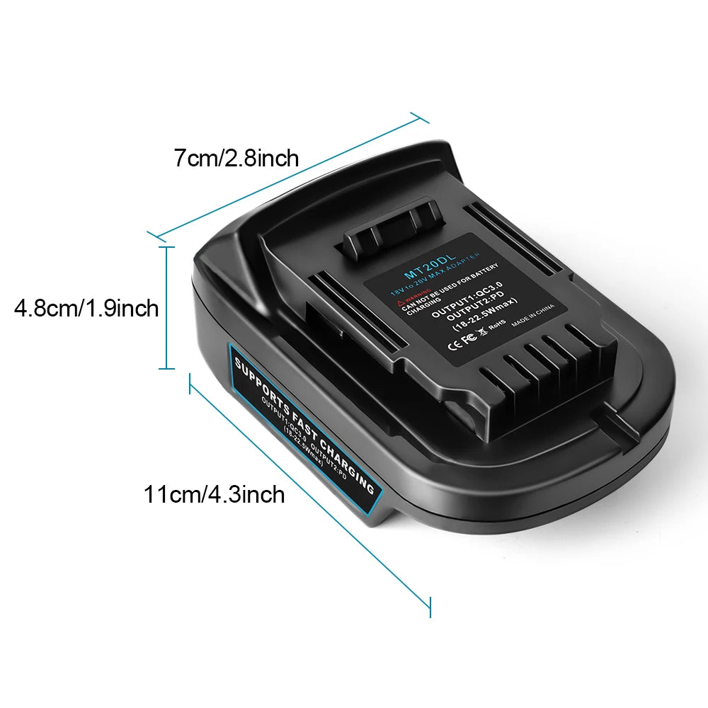 Waitley Battery Adapter for Makita 18V conversion compatible with Dewalt 18V / 20V Power Tool Batteries Accessories DCB200