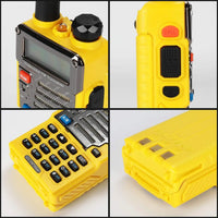BAOFENG UV-5R+ Plus Two Way Radio, Long Range for Adults Rechargeable with Earpiece, Walkie Talkie，144-148 420-450MHz,Yellow