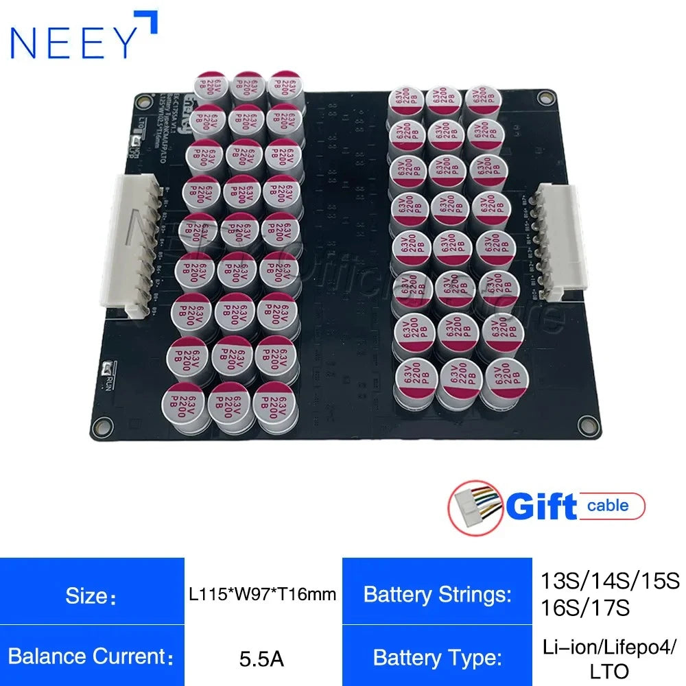 NEEY 5A Active Equalizer Balancer 3S 4S 5S 6S 7S 8S 9S 10S 11S 12S 13S 14S 15S 16S 17S Lifepo4/lipo/lto Battery Energy Capacitor