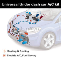 Aspligo Car Electric Air Conditioner 12v 24v Heat and Cool Universal Truck Bus Camper Van Compressor Underdash Air Conditioning